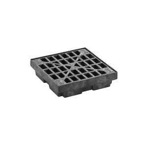 Justrite PE-Auffangwanne aus PE-Regenerat, Flachwanne, für 1 x 200 l Fässer, Auffangvolumen 45 l