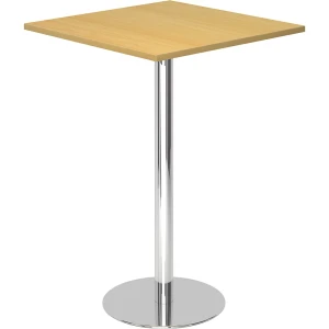 Stehtisch, LxB 800 x 800 mm, 1116 mm hoch, Gestell verchromt, Platte Buche-Dekor kaiserkraft