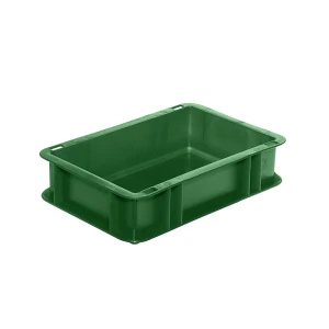 Euro-Format-Stapelbehälter, Wände und Boden geschlossen, LxBxH 300 x 200 x 75 mm, grün, VE 5 Stk kaiserkraft