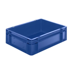 kaiserkraft Recipiente empilhável em formato Euro, paredes e fundo fechados, CxLxA 400 x 300 x 120 mm, azul, embalagem de 5 unid., Recipiente