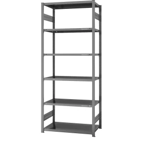 eurokraft pro Steckregal, Bauart leicht, doppelseitig, HxBxT 2500 x 1000 x 600 mm, verzinkt, Grundregal