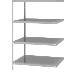 eurokraft pro Schraubregal, Bauart leicht, doppelseitig, HxBxT 1500 x 1000 x 800 mm, grau, Anbauregal