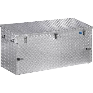 Alu-Transportkiste Riffelblech, mit Gasdruckdämpfer, Inhalt 883 l kaiserkraft