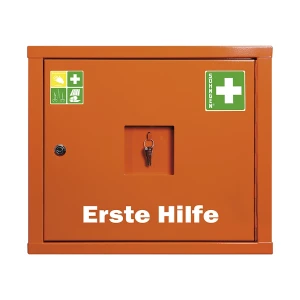 SÖHNGEN Verbandschrank nach DIN 13157, mit Inhalt, HxB 420 x 490 mm, signalorange, Tiefe 200 mm