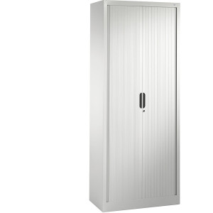 C+P Rollladenschrank mit Horizontal-Jalousie, HxBxT 1980 x 800 x 420 mm, 4 Fachböden, 5 Ordnerhöhen, verkehrsweiß