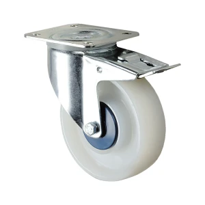 TENTE Polyamid-Rad, weiß, Rad-Ø x Breite 100 x 36 mm, Lenkrolle mit Doppelstopp