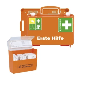 SÖHNGEN Erste-Hilfe-Koffer, mit Pflasterspender und Wandhalterung, Inhalt nach DIN 13157