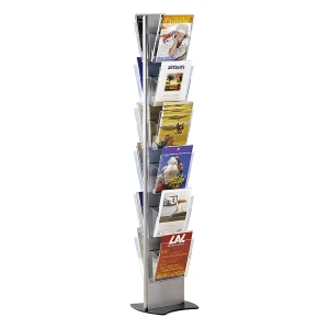 kaiserkraft Expositor de prospetos para A4, porta-prospetos encaixável, 2 lados, 12 compartimentos para prospetos, Expositor de prospetos para A4,