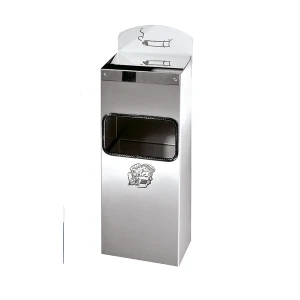 VAR Cinzeiro de parede combinado com inserção para resíduos , AxLxP 505 x 200 x 125 mm, aço inoxidável, Cinzeiro de parede combinado com inserção para