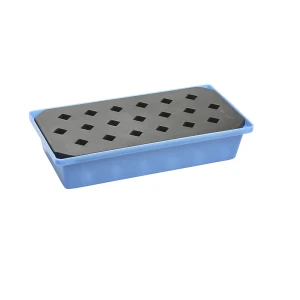 PE-Kleingebinde- und Palettenwanne, LxBxH 800 x 400 x 170 mm, Auffangvolumen 30 l, mit PE-Gitterrost kaiserkraft