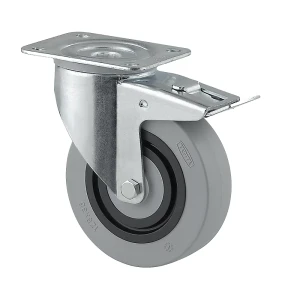 TENTE Polyamid-Rad, grau, Rad-Ø x Breite 100 x 36 mm, Lenkrolle mit Doppelstopp