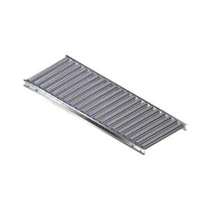 Gura Leicht-Rollenbahn, Aluminiumrahmen mit Aluminiumrollen, Bahnbreite 500 mm, Achsabstand 75 mm, Länge 1,5 m
