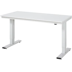 RAU Mesa de trabalho com regulação elétrica da altura, capacidade de carga 300 kg , altura 720 - 1120 mm, placa de melamina, LxP 1500 x 800 mm, Mesa