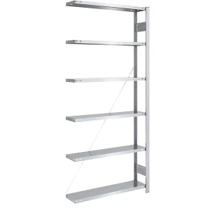 eurokraft pro Steckregal, Bauart leicht, einseitig, HxBxT 2500 x 1000 x 300 mm, verzinkt, Anbauregal