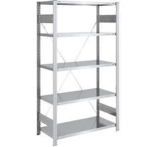 eurokraft pro Steckregal, Bauart mittelschwer, einseitig, HxBxT 2000 x 1000 x 600 mm, verzinkt, Grundregal