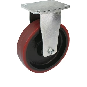 Proroll Polyurethan-Reifen, Plattenmaß 175 x 140 mm, Rad-Ø x Breite 200 x 50 mm, Bockrolle