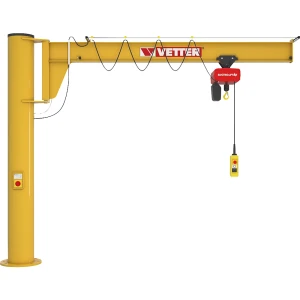 Vetter Grua orientável de coluna ASSISTENT AS , com talha de corrente elétrica HF, capacidade de carga 500 kg, alcance 6 m, elevação normal e de