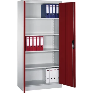 C+P ACURADO Universalschrank, BxT 930 x 400 mm, lichtgrau / rubinrot