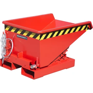eurokraft pro Mini-Kippbehälter für Späne, Volumen 0,15 m³, rot RAL 3000