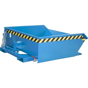 eurokraft pro Mini-Späne-Kippbehälter, niedrige Bauhöhe, Volumen 0,46 m³, blau RAL 5012