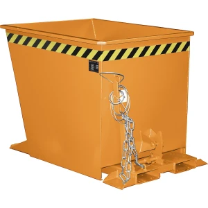 eurokraft pro Kippbehälter für Routenzüge, Volumen 0,55 m³, orange RAL 2000