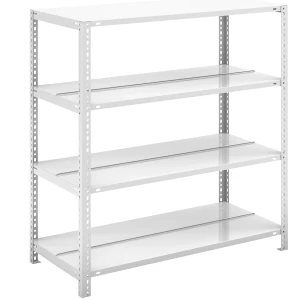 hofe Akten-Schraubregal, lichtgrau RAL 7035, Regalhöhe 1150 mm, doppelseitig, Grundregal, Breite x Tiefe 1000 x 600 mm