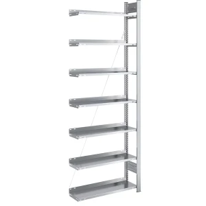 hofe Akten-Steckregal, verzinkt, Regalhöhe 2350 mm, einseitig, Anbauregal, BxT 750 x 300 mm