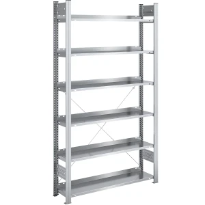 hofe Akten-Steckregal, verzinkt, Regalhöhe 2000 mm, einseitig, Grundregal, BxT 1000 x 300 mm