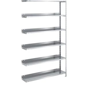 hofe Akten-Schraubregal, verzinkt, Regalhöhe 1850 mm, Anbauregal, Breite x Tiefe 1000 x 300 mm