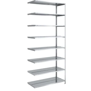 hofe Akten-Schraubregal, verzinkt, Regalhöhe 2550 mm, doppelseitig, Anbauregal, Breite x Tiefe 1000 x 600 mm