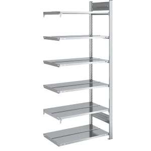 hofe Akten-Steckregal, verzinkt, Regalhöhe 2000 mm, doppelseitig, Anbauregal, BxT 750 x 600 mm
