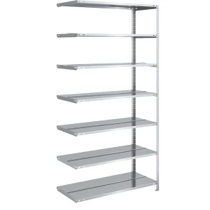 hofe Akten-Schraubregal, verzinkt, Regalhöhe 2200 mm, doppelseitig, Anbauregal, Breite x Tiefe 1000 x 600 mm