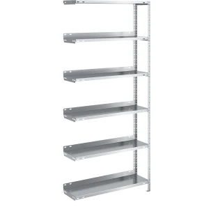 hofe Akten-Schraubregal, verzinkt, Regalhöhe 1850 mm, Anbauregal, Breite x Tiefe 750 x 300 mm