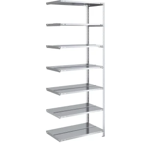 hofe Akten-Schraubregal, verzinkt, Regalhöhe 2200 mm, doppelseitig, Anbauregal, Breite x Tiefe 750 x 600 mm