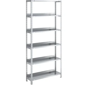 hofe Akten-Schraubregal, verzinkt, Regalhöhe 1850 mm, Grundregal, Breite x Tiefe 750 x 300 mm