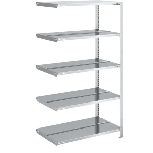 hofe Akten-Schraubregal, verzinkt, Regalhöhe 1500 mm, doppelseitig, Anbauregal, Breite x Tiefe 750 x 600 mm