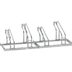 eurokraft pro Fahrradständer, Bügel aus 18 mm Stahlrohr, Radeinstellung einseitig, feuerverzinkt, 4 Stellplätze