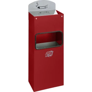 VAR Cinzeiro de parede combinado com inserção para resíduos , AxLxP 505 x 200 x 125 mm, chapa de aço, vermelho fogo, Cinzeiro de parede combinado com