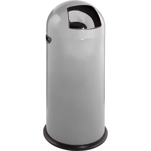 VAR Push-Mülleimer, Stahl, selbstschließend, silber, 52 l, Höhe 890 mm