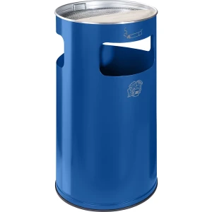 VAR Cinzeiro combinado , volume 69 l, AxØ 760 x 420 mm, aço, azul genciana, Cinzeiro combinado, volume 69 l, AxØ 760 x 420 mm, aço, azul genciana.