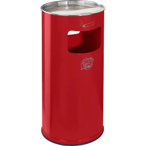 VAR Cinzeiro combinado , volume 37 l, AxØ 700 x 320 mm, aço, vermelho fogo, Cinzeiro combinado, volume 37 l, AxØ 700 x 320 mm, aço, vermelho fogo.