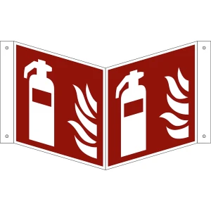Brandschutzzeichen, Feuerlöscher, VE 10 Stk, Aluminium, Nasenschild, 150 x 150 mm kaiserkraft