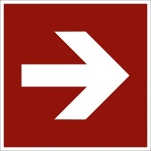 Brandschutzzeichen, Richtungsangabe gerade, VE 10 Stk, Aluminium, 200 x 200 mm kaiserkraft