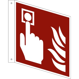 Brandschutzzeichen, Brandmelder, VE 10 Stk, Aluminium, Fahnenschild, 200 x 200 mm kaiserkraft