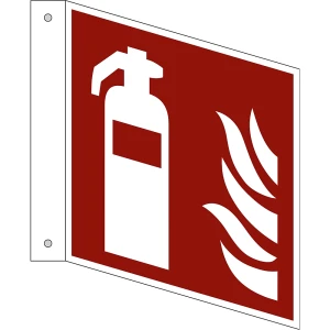 Brandschutzzeichen, Feuerlöscher, VE 10 Stk, Aluminium, Fahnenschild, 150 x 150 mm kaiserkraft