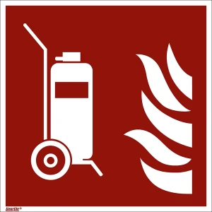 Brandschutzzeichen, Fahrbarer Feuerlöscher, VE 10 Stk, Aluminium, 150 x 150 mm kaiserkraft