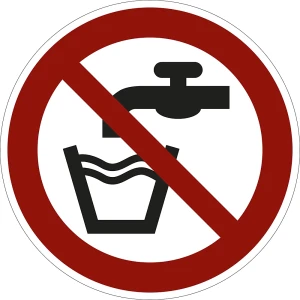 Verbotszeichen, Kein Trinkwasser, VE 10 Stk, Folie, Ø 100 mm kaiserkraft