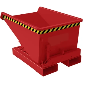 eurokraft pro Kippbehälter inkl. Abrollmechanismus, Volumen 0,15 m³, LxBxH 960 x 640 x 550 mm, rot