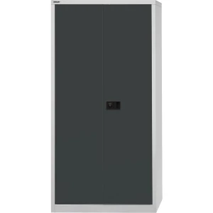 BISLEY UNIVERSAL Flügeltürenschrank, HxBxT 1950 x 914 x 400 mm, 4 verzinkte Fachböden, 5 Ordnerhöhen, lichtgrau / anthrazit