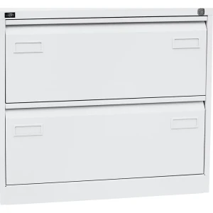 BISLEY Hängeregistraturschrank LIGHT, 2-bahnig, 2 Schübe, DIN A4, verkehrsweiß